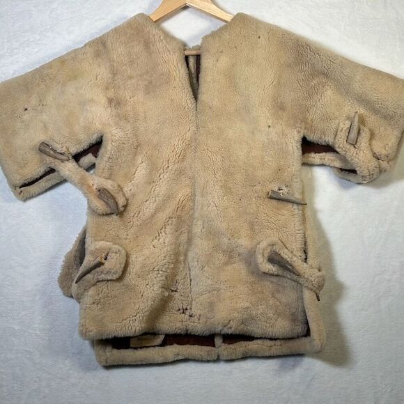 Vintage retro Sherpa / wool‎ style Indian hunting vest jacket - Picture 1 of 11